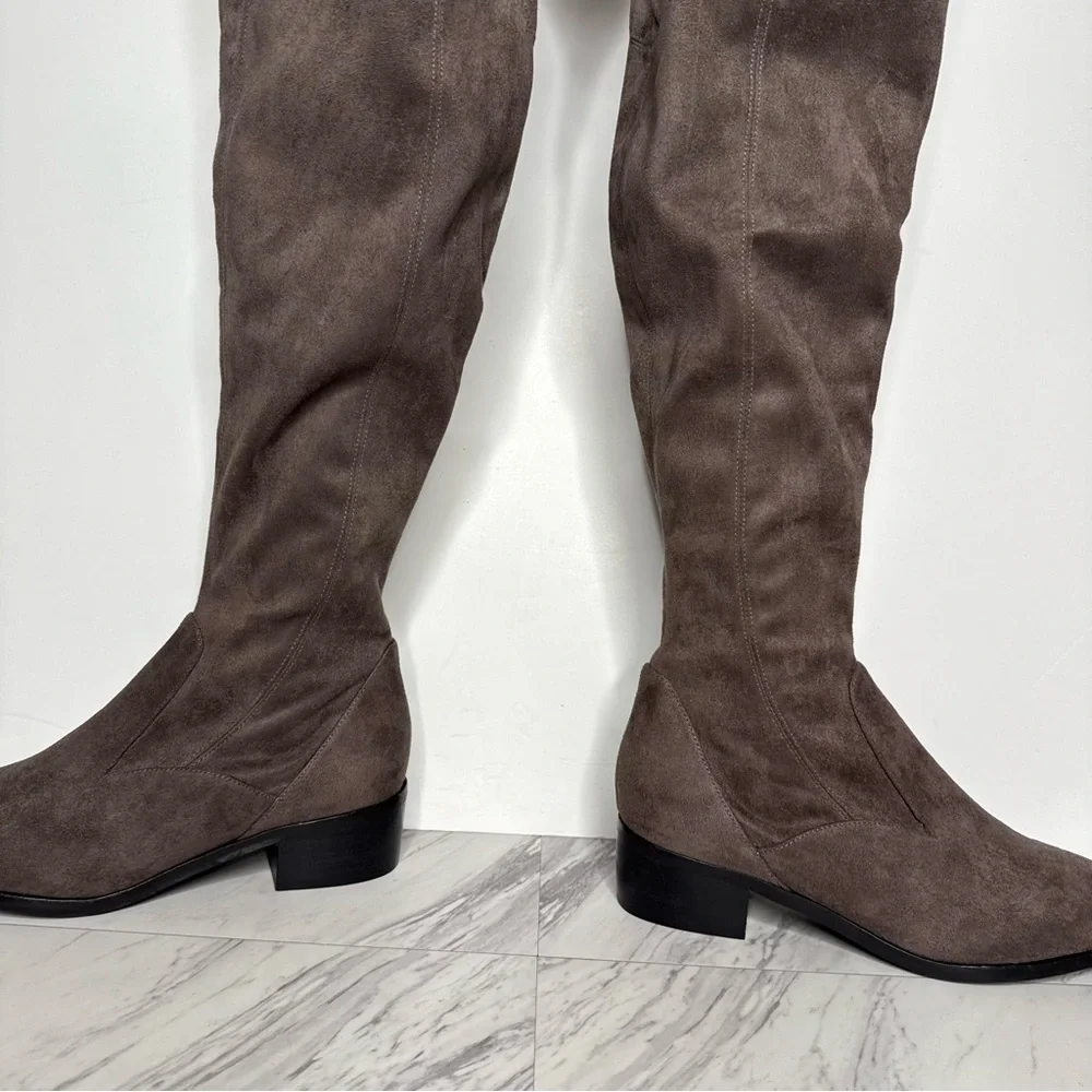 Marc Fisher Gray Pointy Toe Over The Knee Boot 8 1/2 M